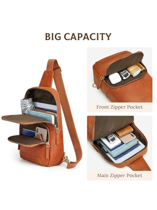 Women\'s Sling Bag RFID Blocking Genuine Leather Crossbody Shoulder Bag